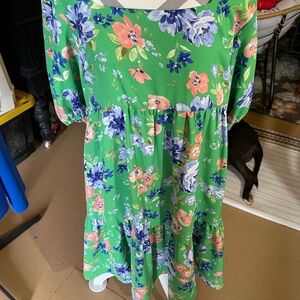 Floral Green Women's Dress